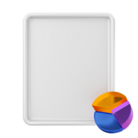A white tray with a colorful pie chart png
