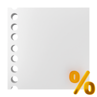 A white sheet of paper with a percent sign png