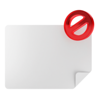A red circle with a no sign on a white sheet of paper png