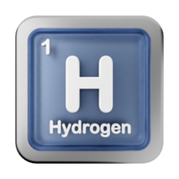 Hydrogen symbol on a blue button png