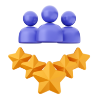 A group of people and five stars on a black background png