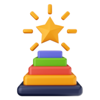 A stack of colorful blocks with a star on top png