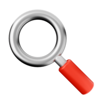 A magnifying glass with a red handle png