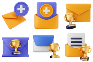 A set of icons for different types of mail and other items png