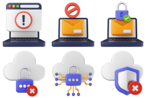 Various icons of security and computer security png