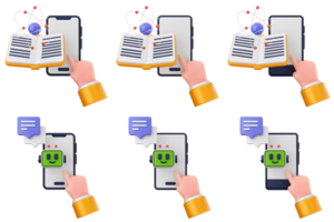A set of images showing different ways to use a smartphone png