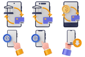 A set of four different icons showing different types of payments png