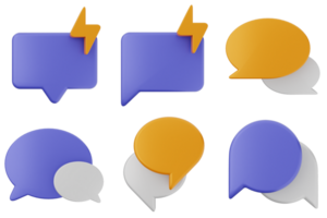 A set of speech bubbles with lightning and a speech bubble png