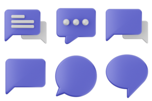 A set of four speech bubbles with different shapes png
