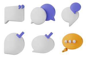 A set of speech bubbles with different colors png