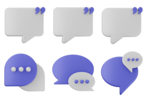 A set of four speech bubbles with a blue and white background png