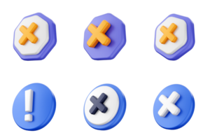 A set of four different colored buttons with different symbols png
