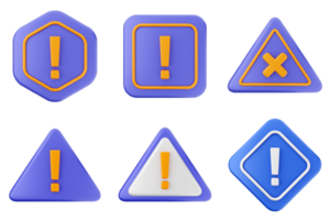 A set of warning icons on a black background png
