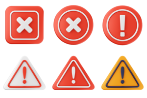 Warning icons set on black background png