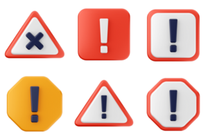 Warning sign icon set illustration png