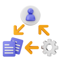 A person is holding a document and a gear is connected to it png