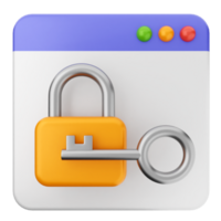 A lock and key icon on a computer png