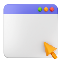 A white square with an orange cursor and a mouse pointer png