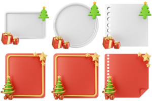 Christmas frame set with red and white paper png