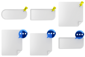 A set of four blank paper with speech bubbles png