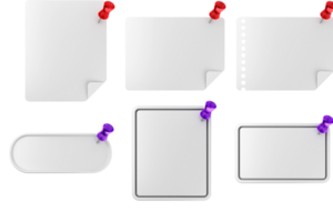 A set of blank paper with push pins png