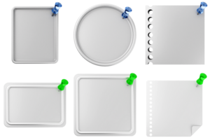 Blank paper with blue tape and green paper clip png