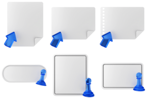 A set of blank paper with blue arrows png