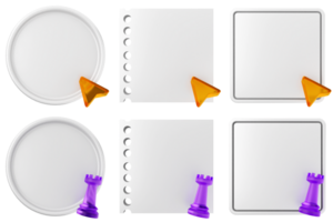 A set of blank paper with a purple arrow and a piece of paper png