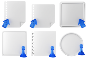 A set of blank paper with blue arrow pointing to the top png