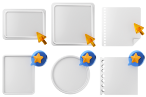 A set of blank paper and note pads with a star png