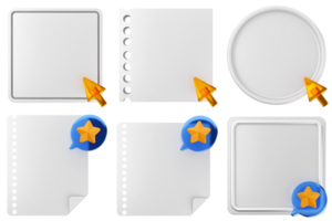 A set of blank paper with stars and a star png