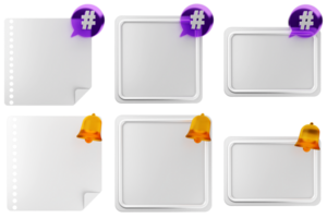 A set of blank paper with a purple ribbon png