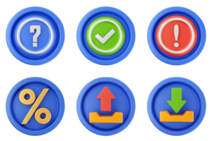 A set of buttons with different symbols png