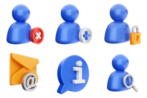 A set of icons that include a person, email, and other icons png
