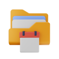 A folder with a calendar and files inside png