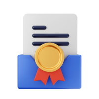 A certificate icon with a red ribbon and a paper document png