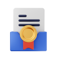 A certificate and a document in a folder png