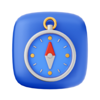 A blue square button with a compass icon png