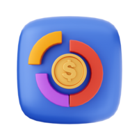 A colorful icon with a dollar coin on it png