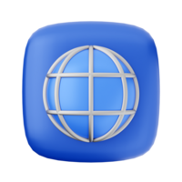 A blue square with a globe icon on it png