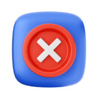 A blue and red square with an x on it png