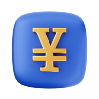 The yen symbol on a blue square png