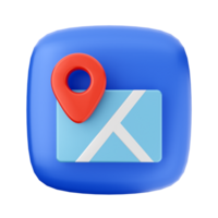 A blue icon with a map pin and a red pin png