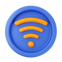 A blue and orange wifi icon on a black background png