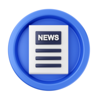 News icon on a blue button png