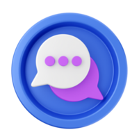 A blue and purple button with a speech bubble png