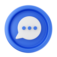 A blue button with a speech bubble on it png