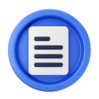 A blue button with a paper document icon png