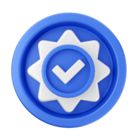A blue button with a check mark on it png