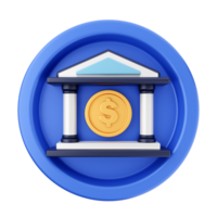 A blue button with a dollar coin on top png